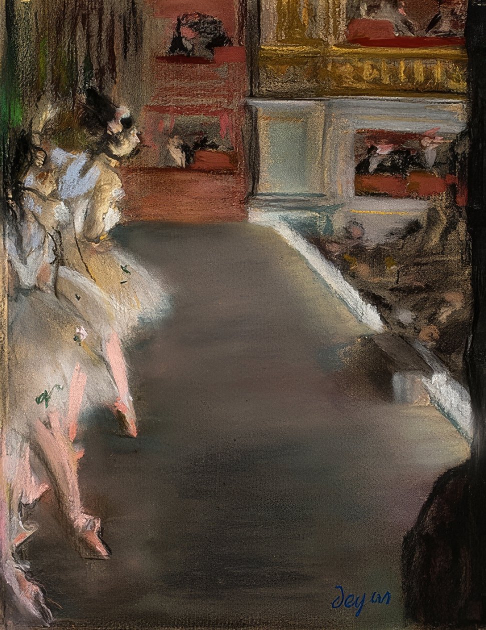 Eski operadaki dansçılar. 1877 civarında by Edgar Degas