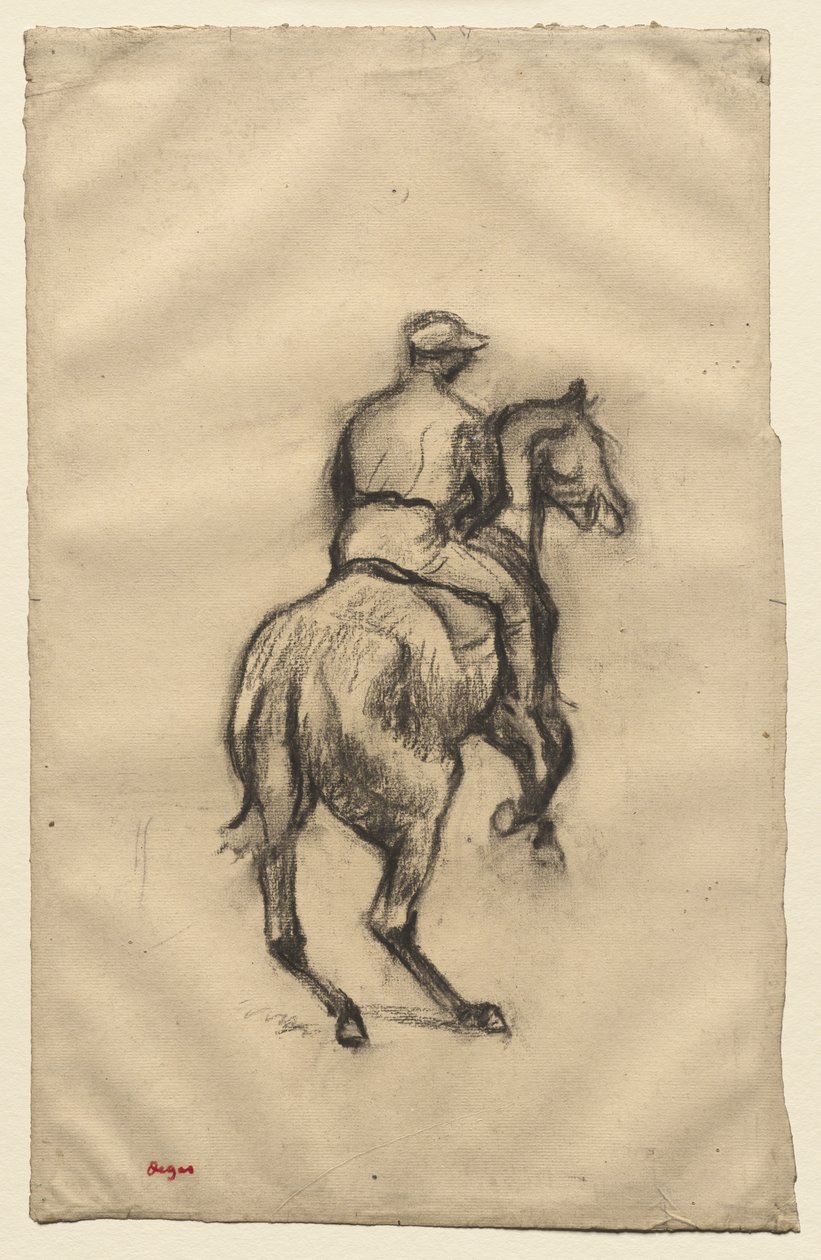 Jokey, c.1885-1900 (kağıt üzerinde karakalem) by Edgar Degas