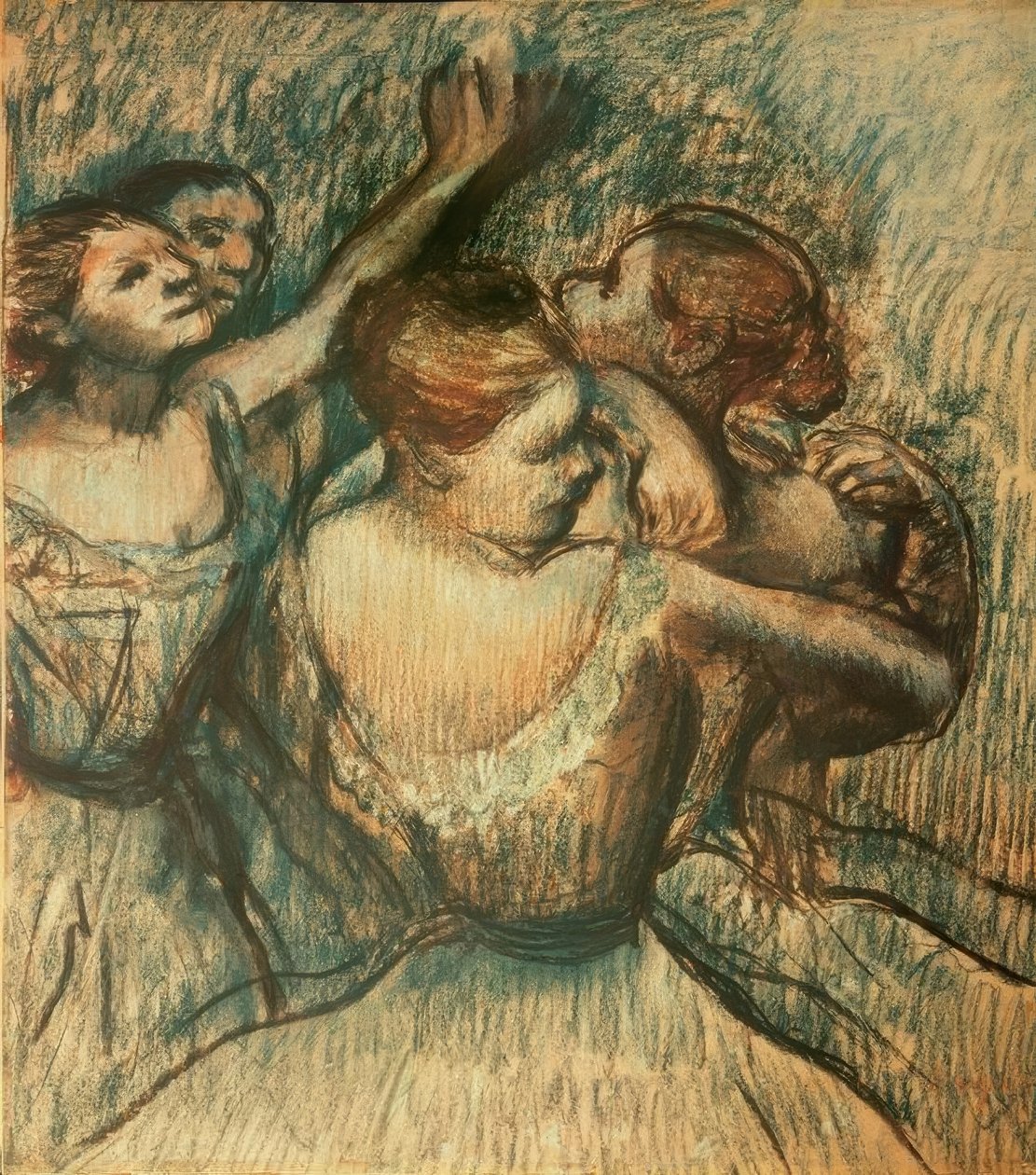 Yarım uzunlukta dört dansçı by Edgar Degas