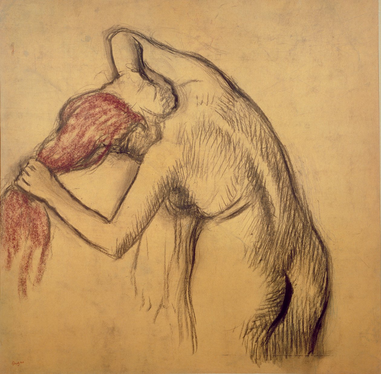 kadın kendini kurutma by Edgar Degas