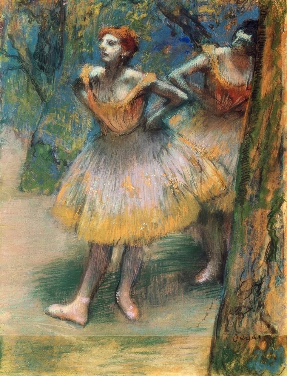 iki dansçı by Edgar Degas