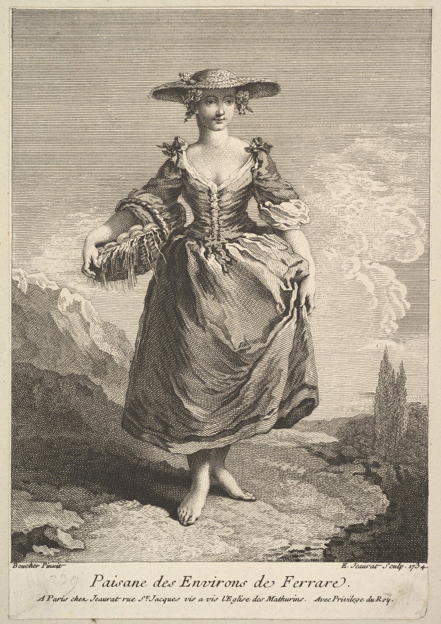 Ferrara Çevresinden Köylü Kadın, 1734. by Edme Jeaurat