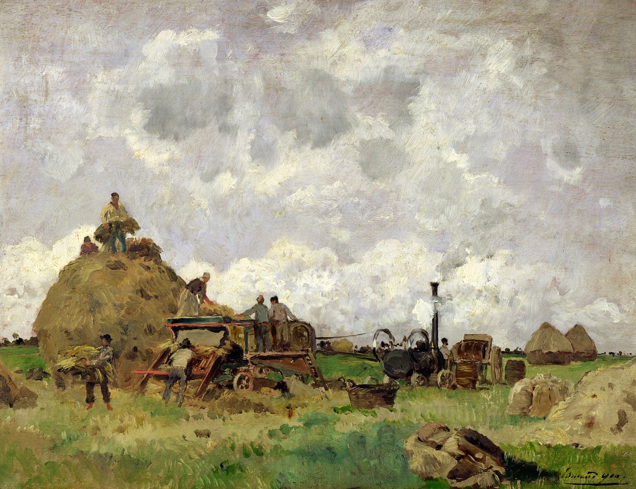 The Threshing Machine  by Edmond Charles Yon