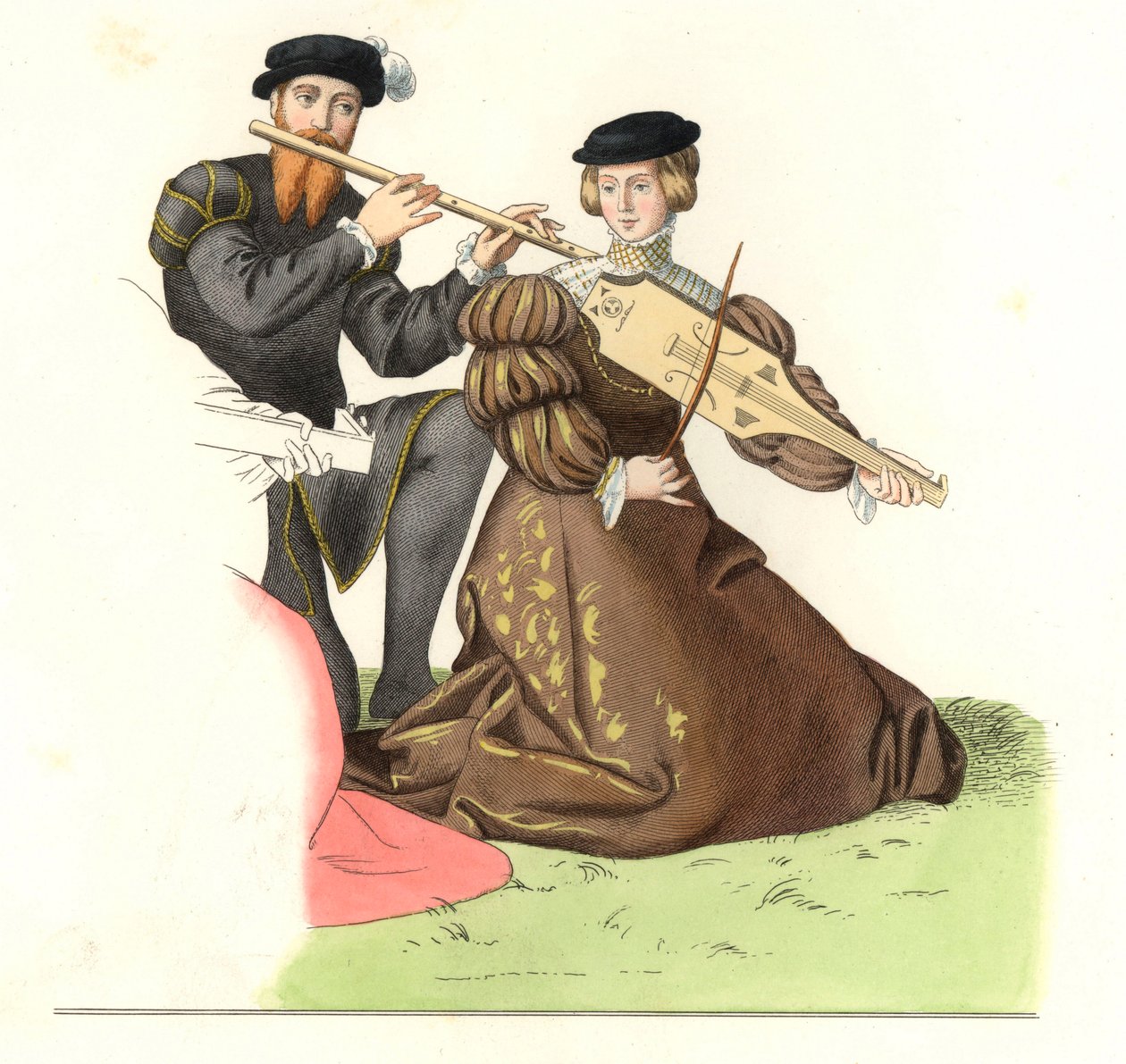 Beyefendi ve hanımefendi, birkaç İngiliz müzisyen by Edmond Lechevallier Chevignard