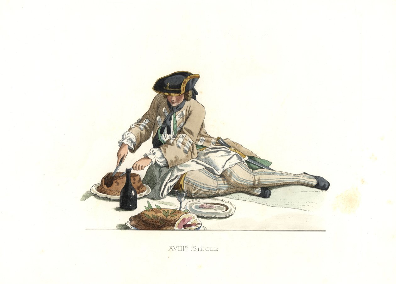 Av kıyafetleri içinde beyefendi, Fransa by Edmond Lechevallier Chevignard