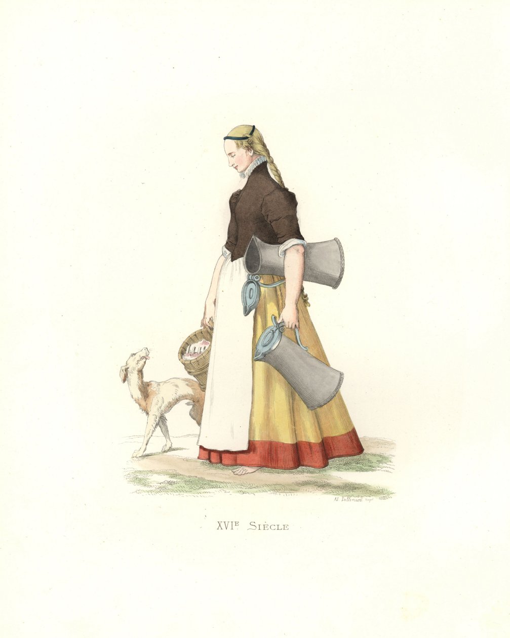 Alman hizmetçi kız by Edmond Lechevallier Chevignard
