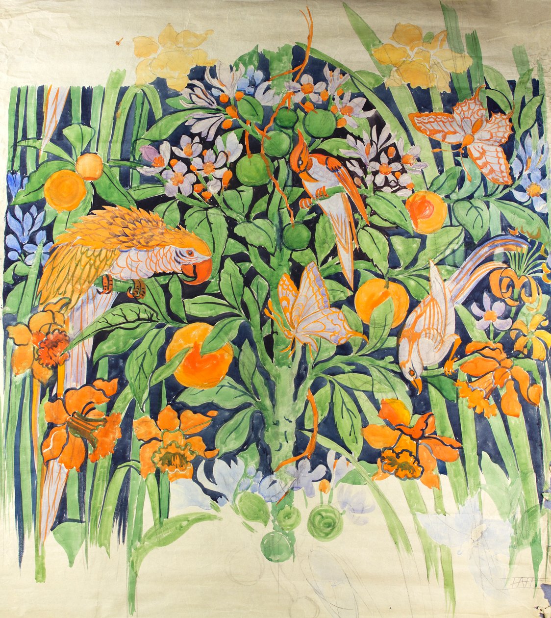Jungle Chat c1930 (kağıt üzerinde guaj) by Edmund Hunter