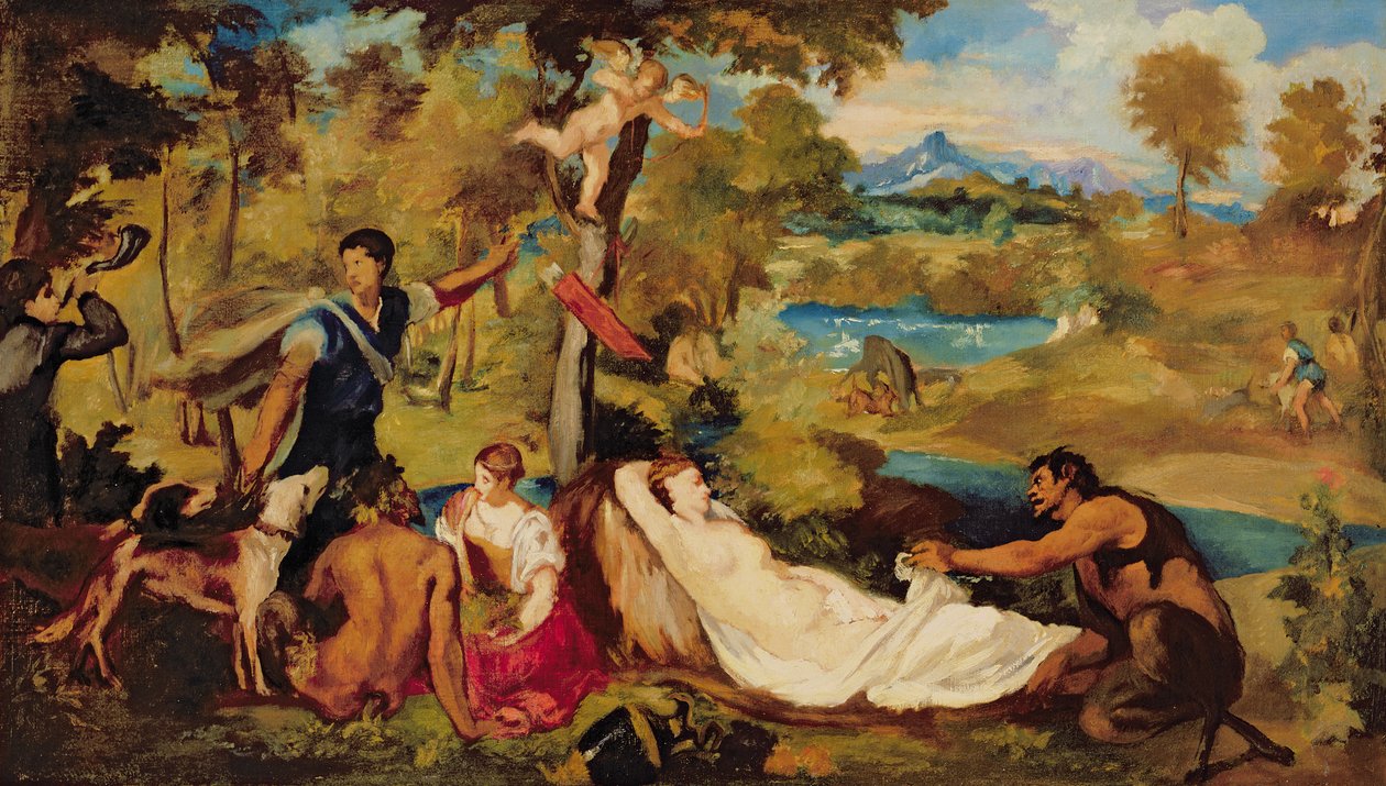 Jüpiter ve Antiope, 1856 by Édouard Manet