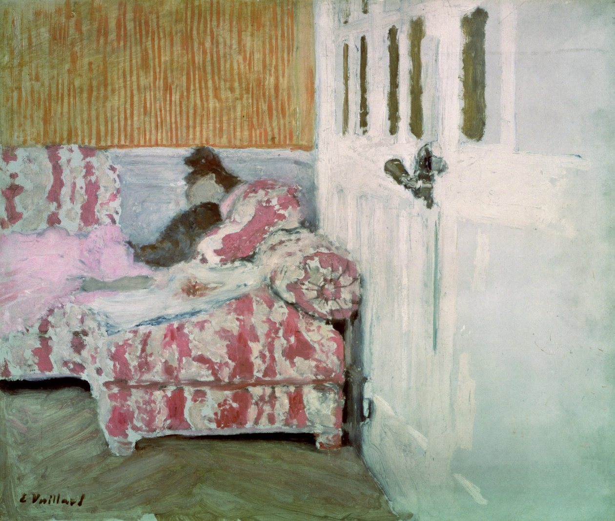 Kanepede veya Beyaz Odada, c.1890-93 (karton üzerine yağlı boya) by Edouard Vuillard