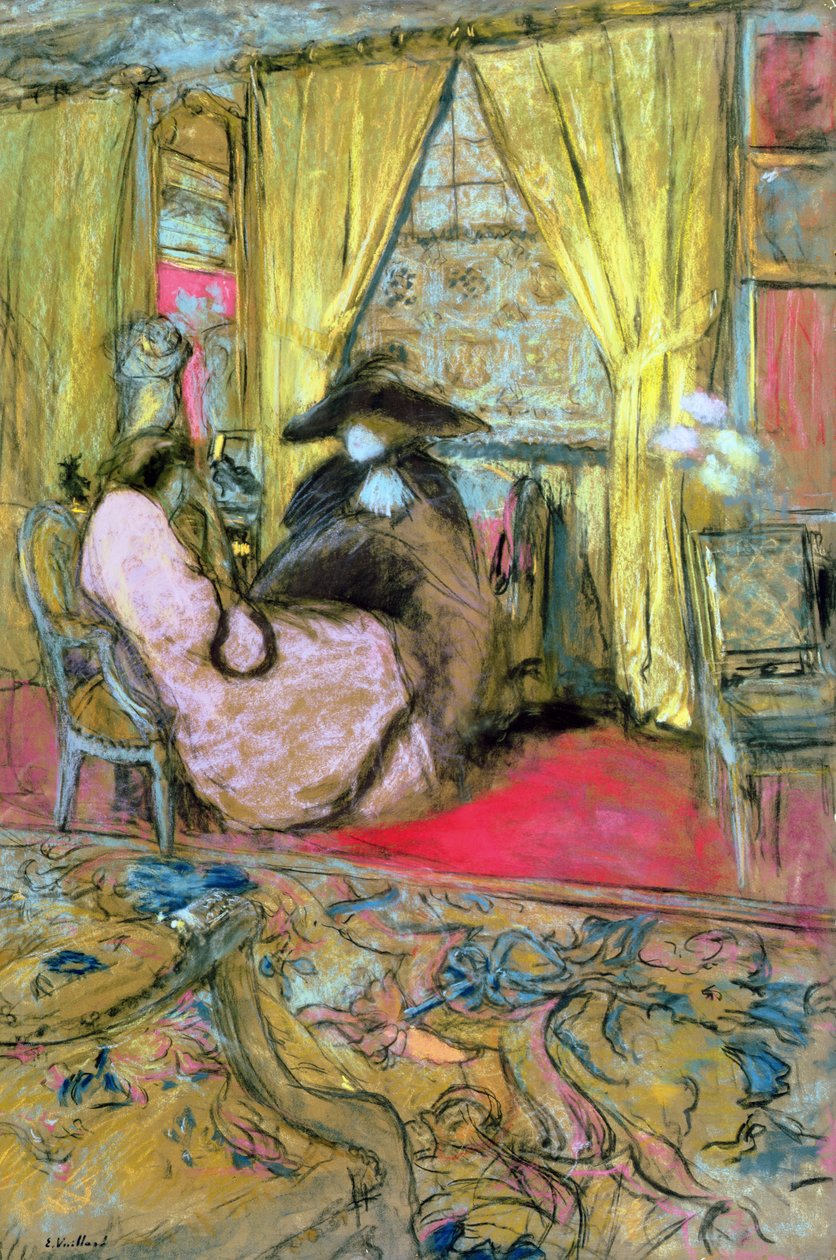 Ziyaret, c.1910 (kağıt üzerinde pastel) by Edouard Vuillard