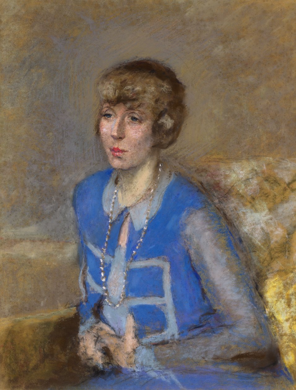 Woman in Blue, c. 1925-35 (pastel on wove paper) by Edouard Vuillard