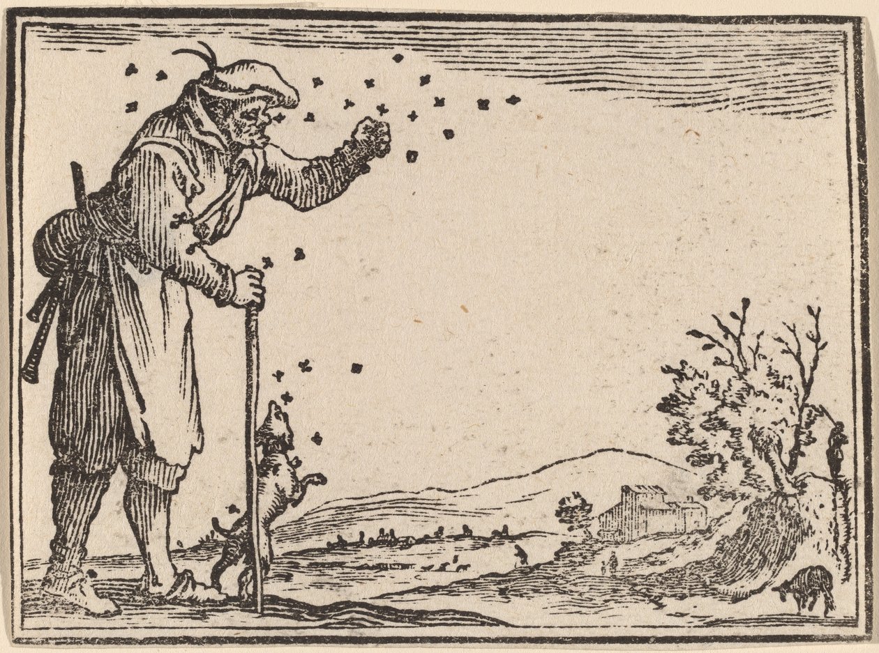 Arıların Saldırdığı Köylü by Edouard Eckman after Jacques Callot