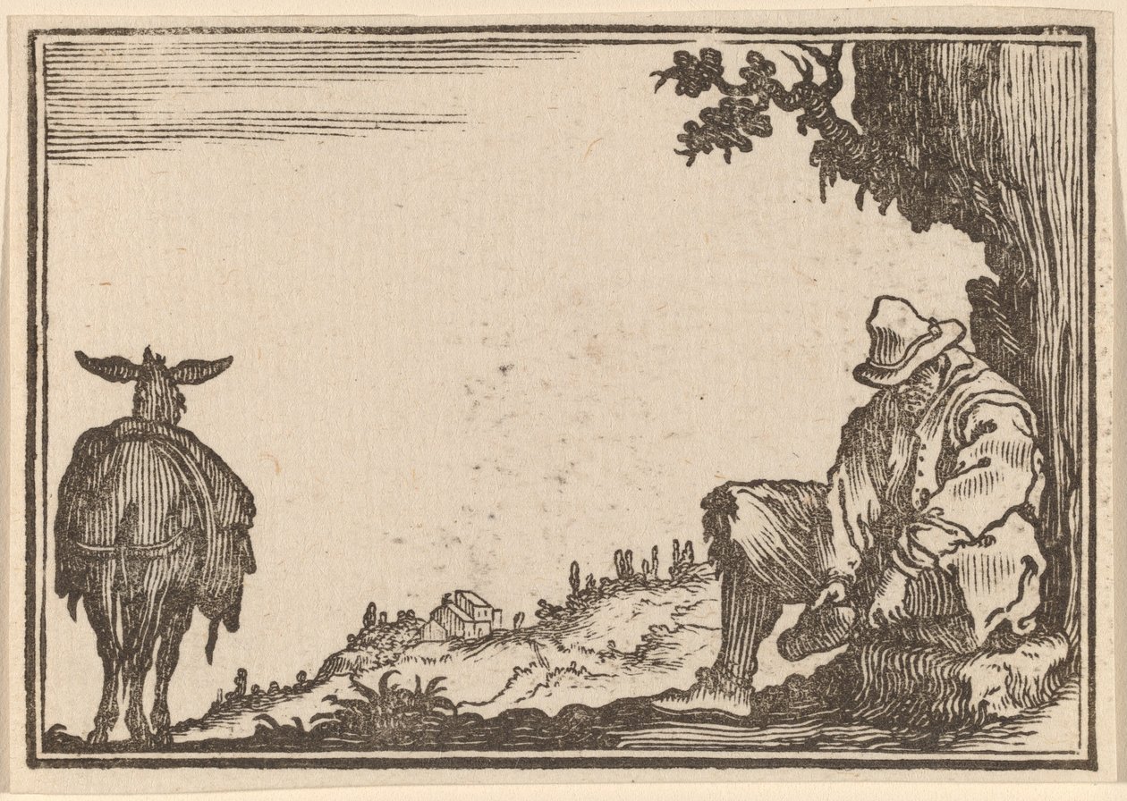 Ayakkabısını Çıkaran Köylü by Edouard Eckman after Jacques Callot