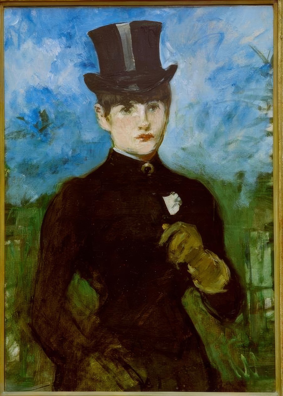 Amazon, mavi arka plan by Édouard Manet