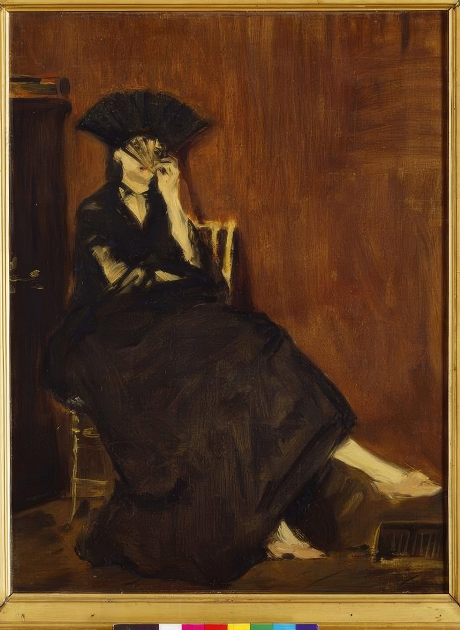 fan ile Berthe Morisot by Édouard Manet