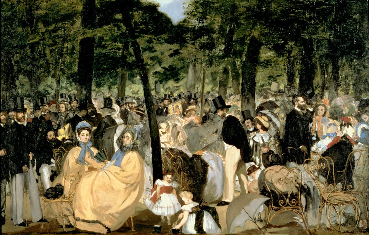 Tuileries Bahçelerinde Müzik by Édouard Manet