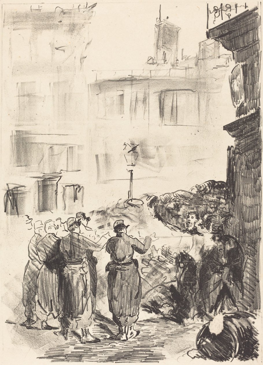 Barikat La barikatı, 1871. by Édouard Manet