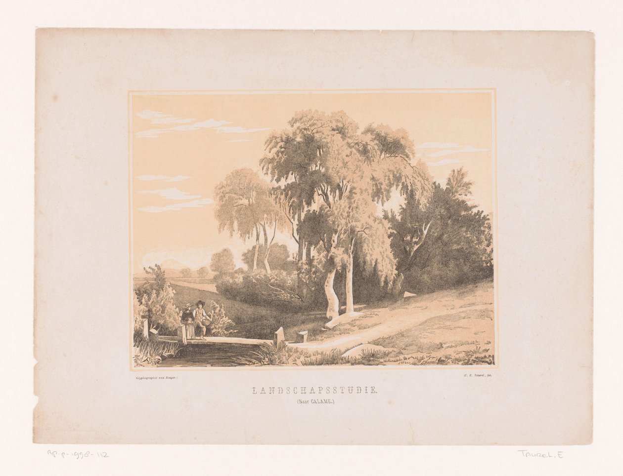 Landschapsstudie (nesne üzerindeki başlık) by Edouard Taurel