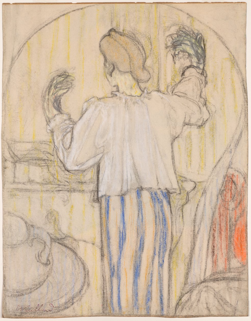 Aynanın önünde (ön) by Edouard Vuillard
