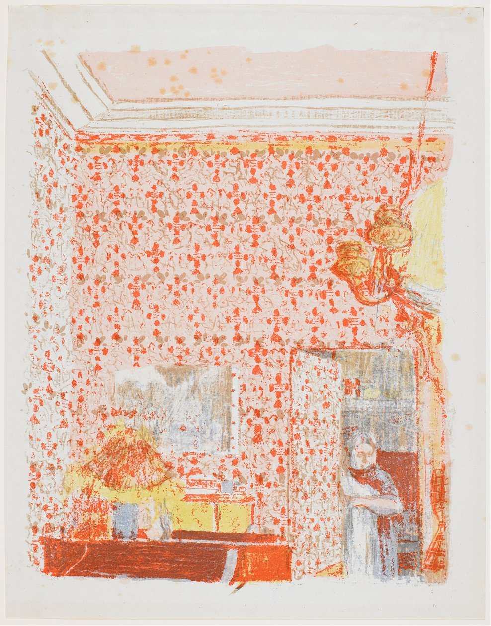 Pembe askılı iç I by Edouard Vuillard