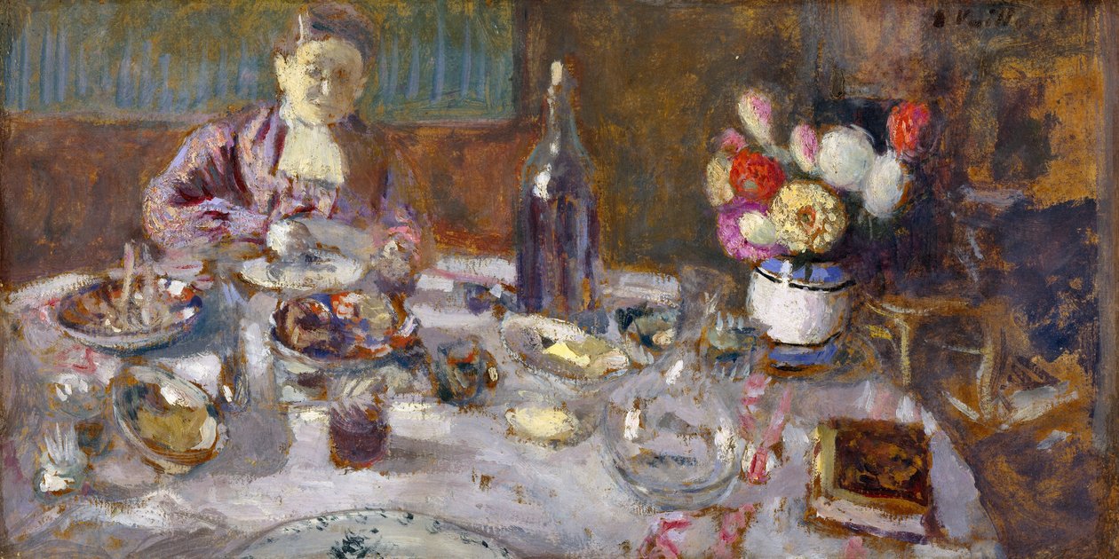 Öğle yemeği, 1901 (karton üzerine yağlı boya) by Edouard Vuillard