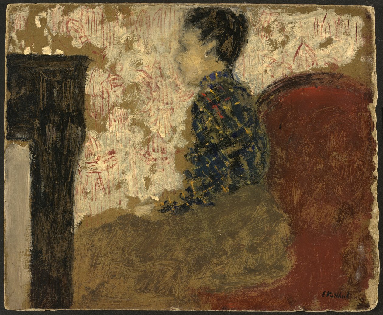 Şöminenin Yanında Oturan Kadın by Edouard Vuillard