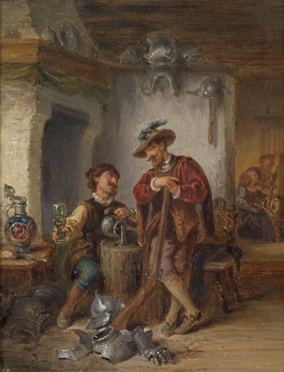 Akan askerlerin olduğu taverna by Eduard Ender