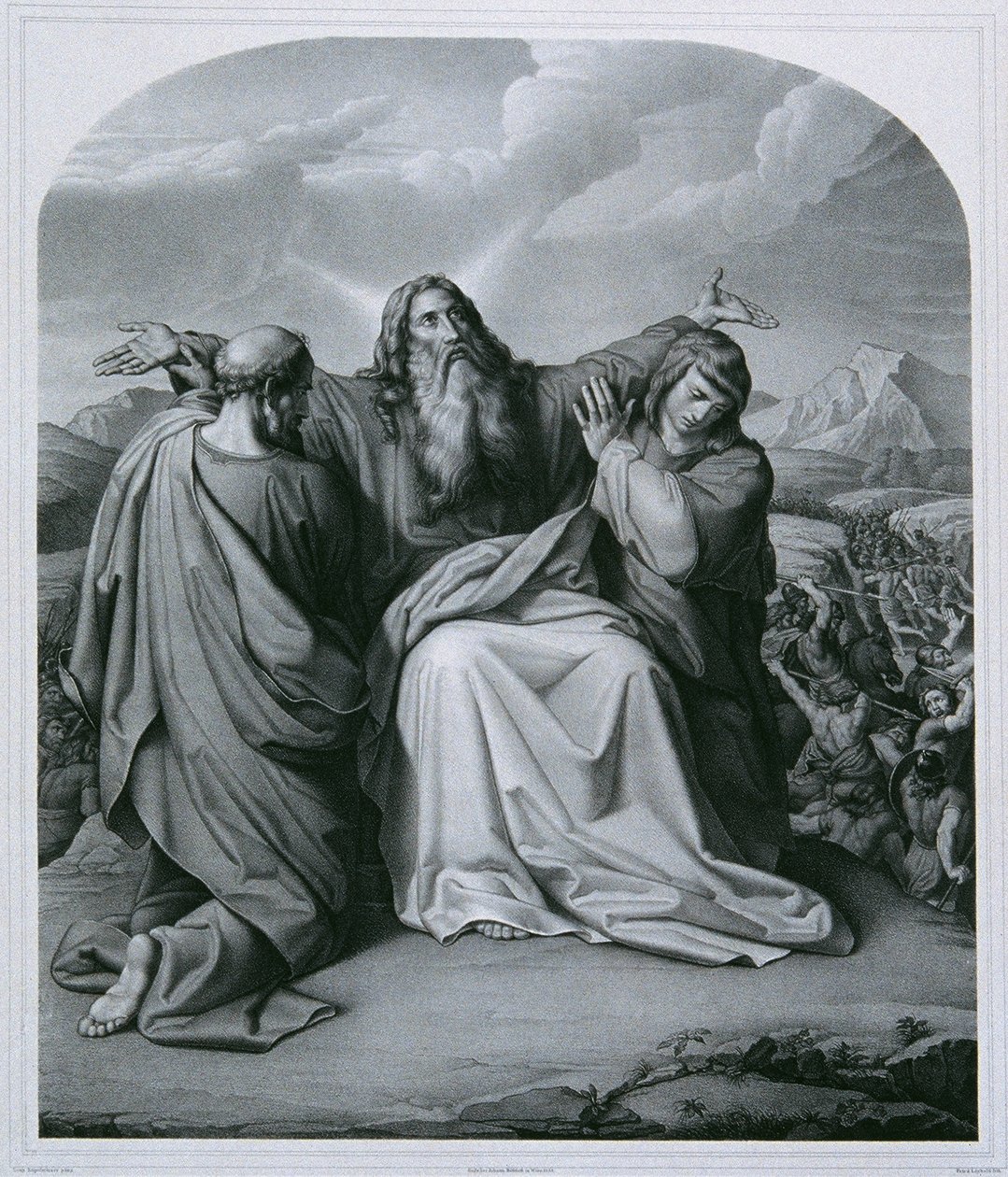 Musa zafer için dua ediyor by Eduard Friedrich Leybold