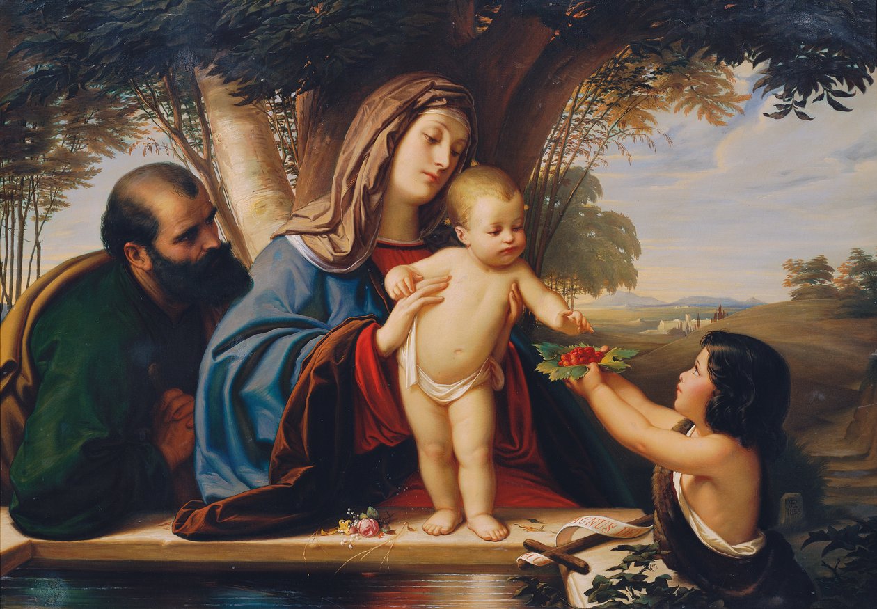 Johannesknaben ile Kutsal Aile by Eduard Jakob von Steinle