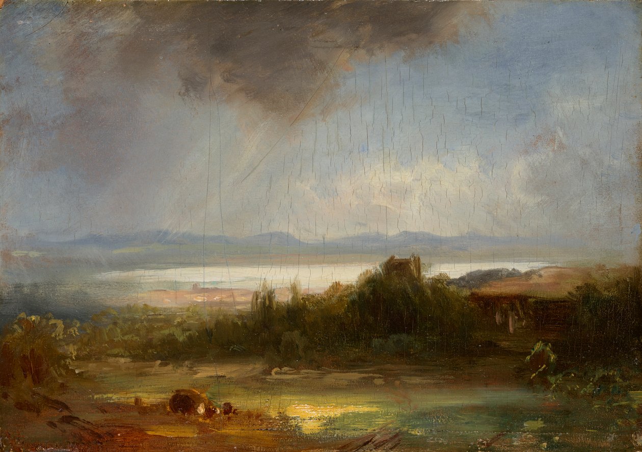 Schloss Starnberg mit Würmsee by Eduard Schleich der Ältere