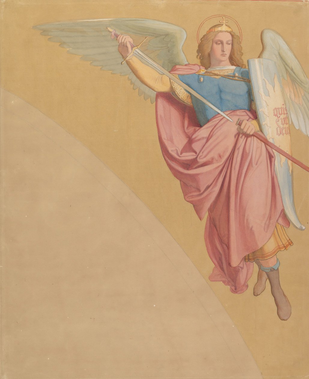 Başmelek Kılıç Çekiyor, 1825-86. by Eduard von Steinle
