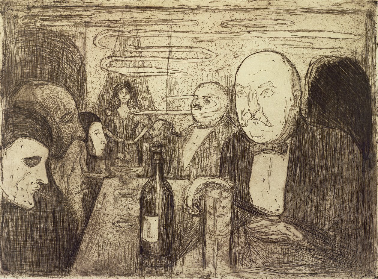 Christiana, Boheme II, 1895 (kuru nokta) by Edvard Munch