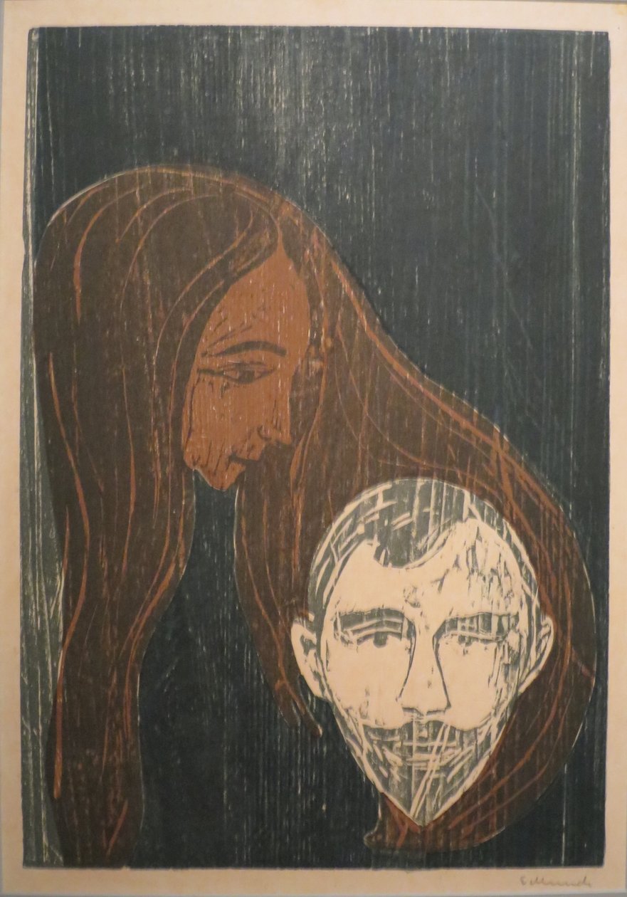 Kadının Saçında Adamın Başı by Edvard Munch