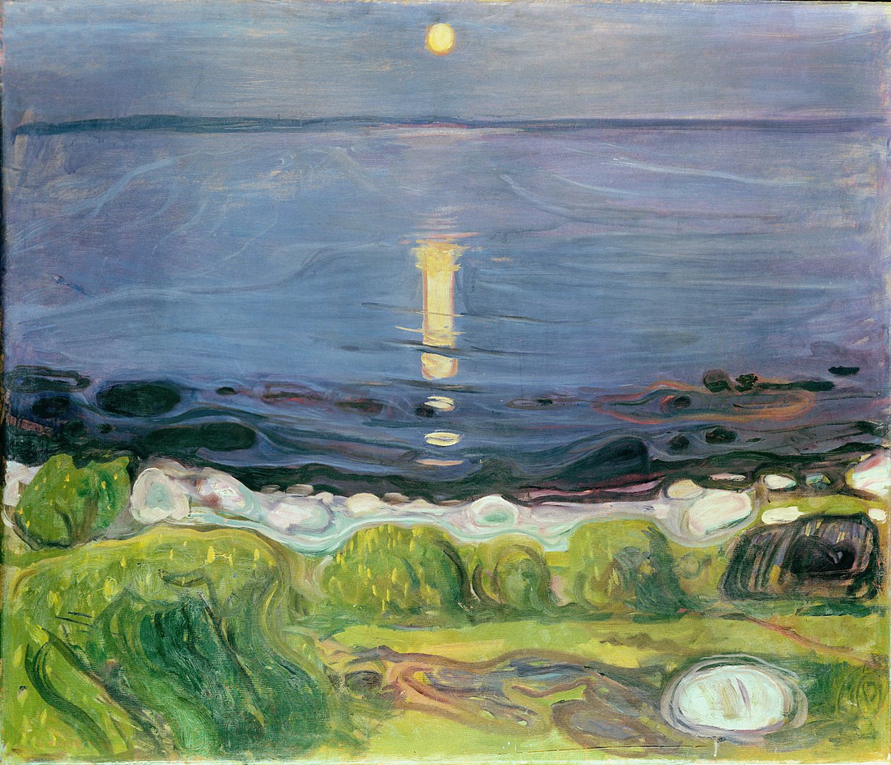 ಟರ್ಕ್ ತೀರದಲ್ಲಿ ಬೇಸಿಗೆಯ ರಾತ್ರಿ by Edvard Munch