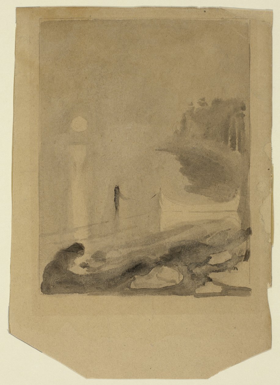 İskeleye Bağlı Bir Tekne by Edvard Munch