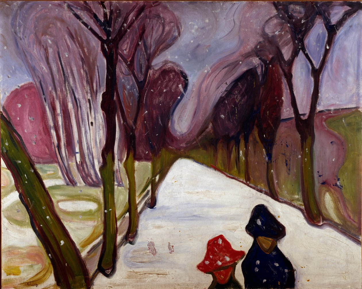 Allee kar kasırgasında by Edvard Munch