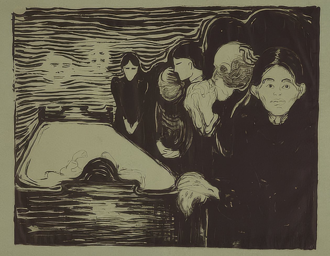 Ölüm yatağında. 1896 by Edvard Munch