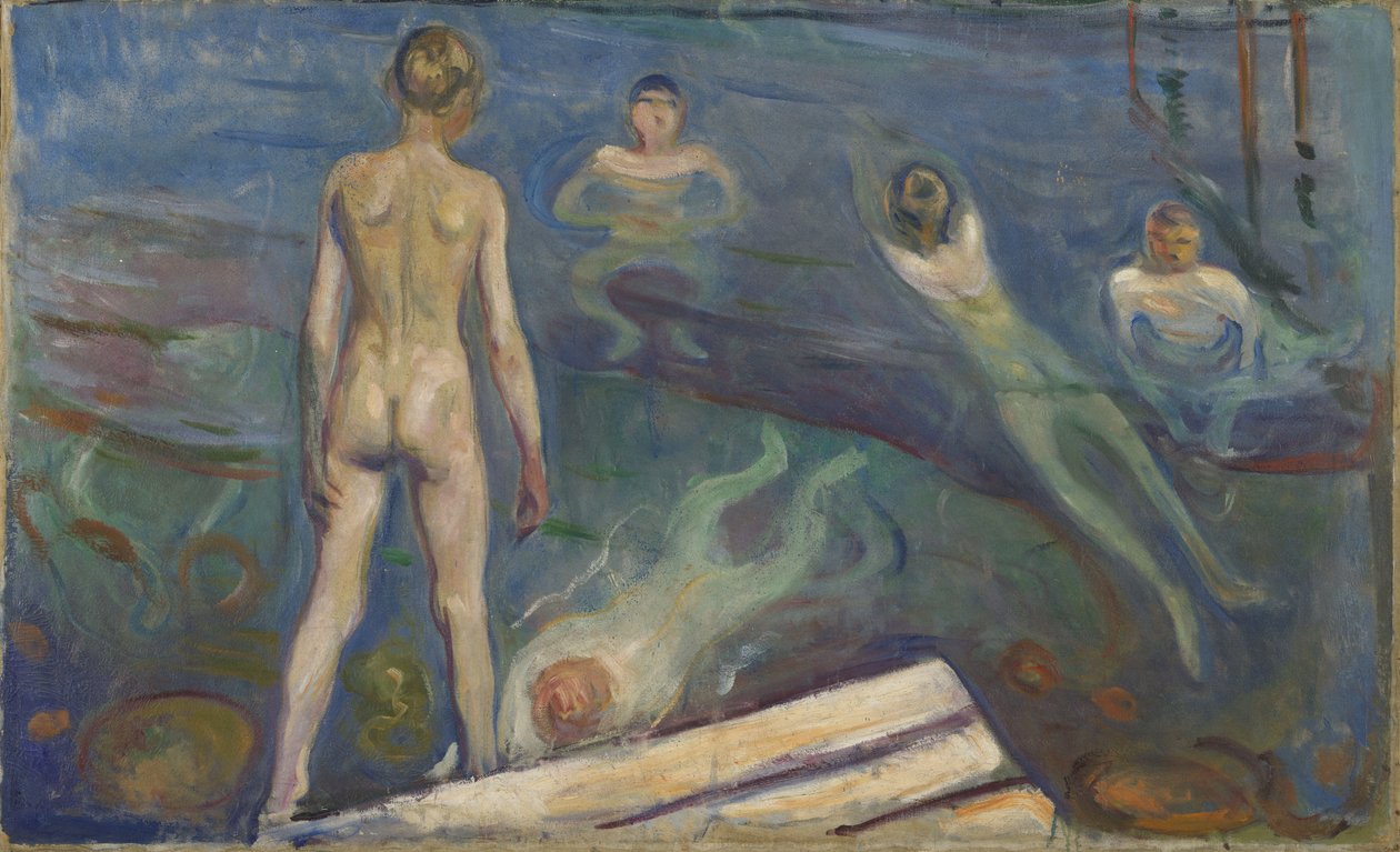 Banyo Yapan Çocuklar (tuval üzerine yağlı boya) by Edvard Munch