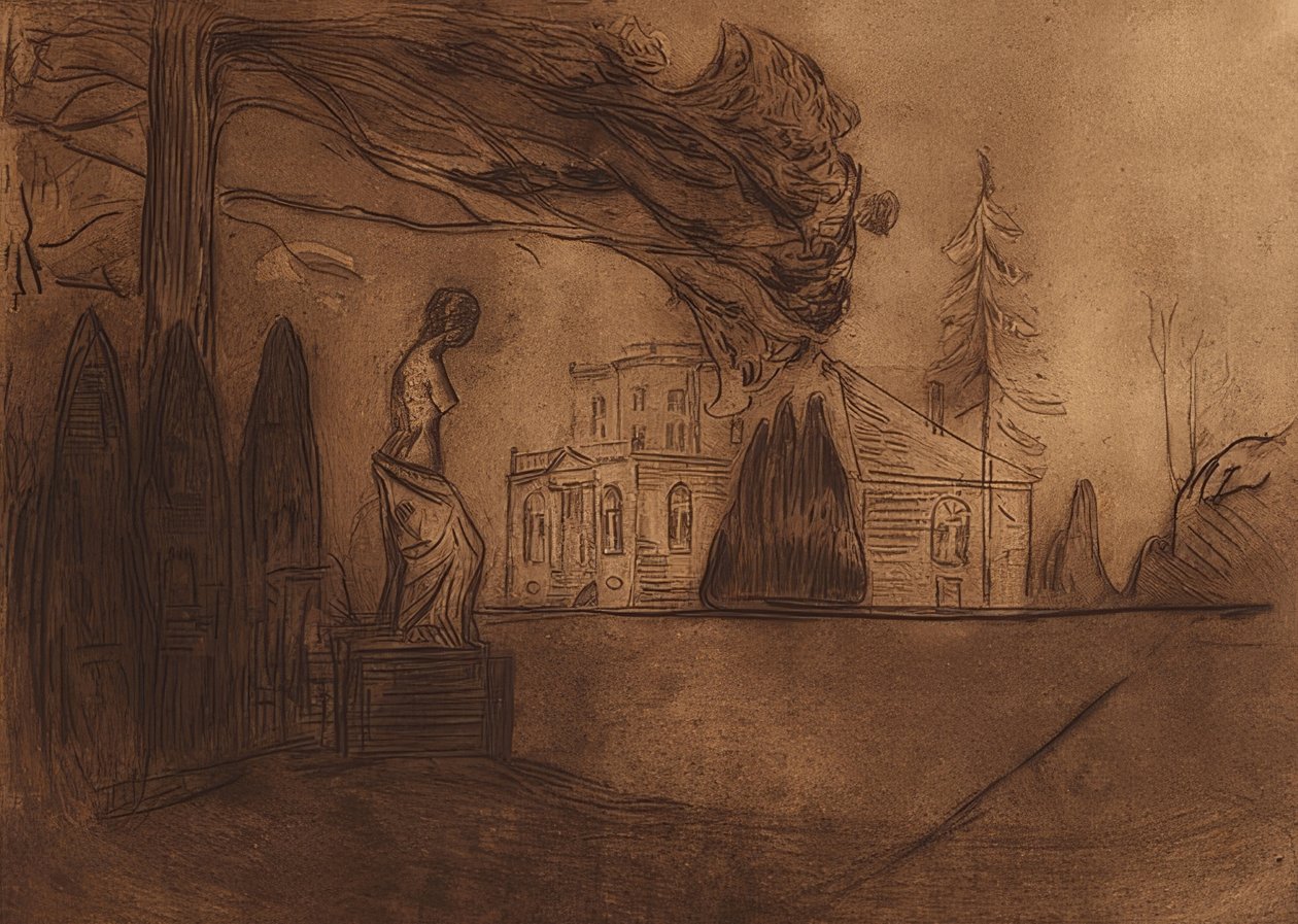 Geceleri bahçe. 1902 by Edvard Munch