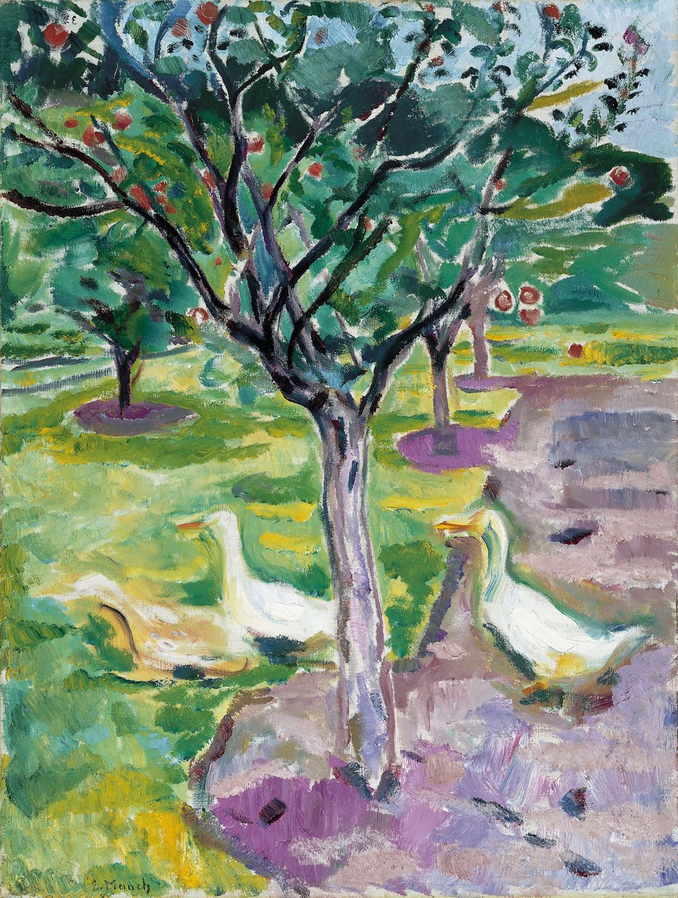 Bir Meyve Bahçesinde Kazlar, c. 1911 by Edvard Munch