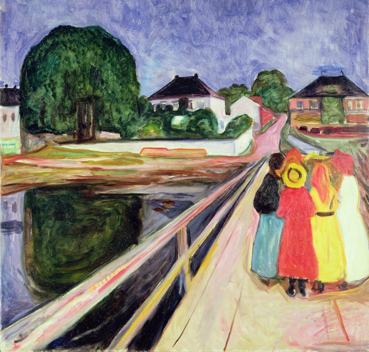 Köprüdeki Kızlar (tuval üzerine yağlı boya) by Edvard Munch