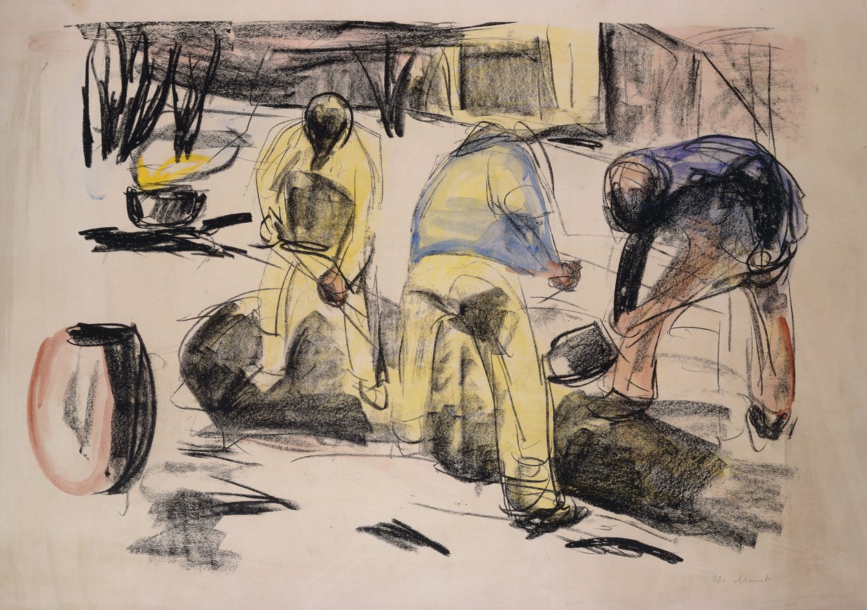 mezar işçileri; kazma işçileri by Edvard Munch