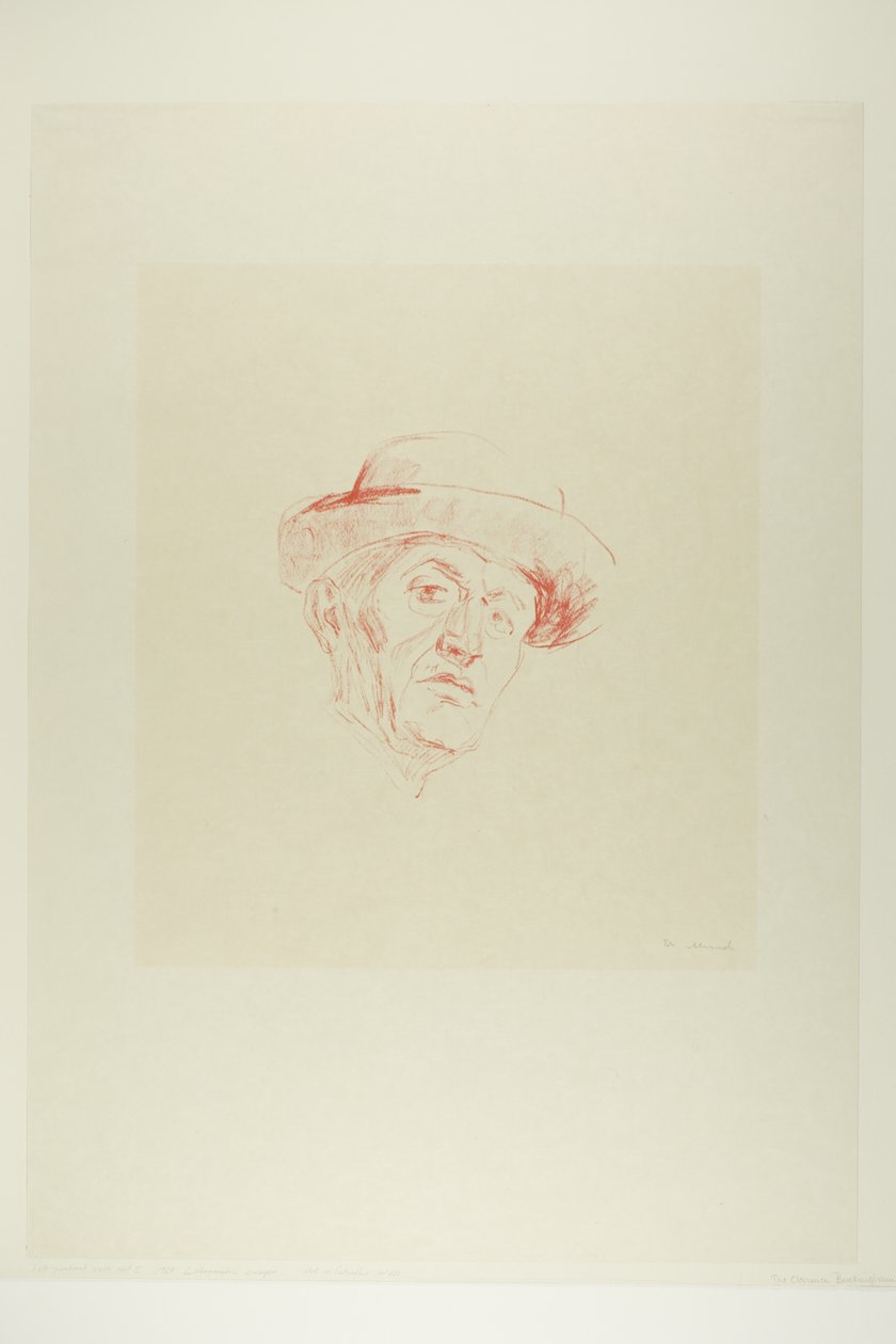 Şapka I ile Otoportre by Edvard Munch