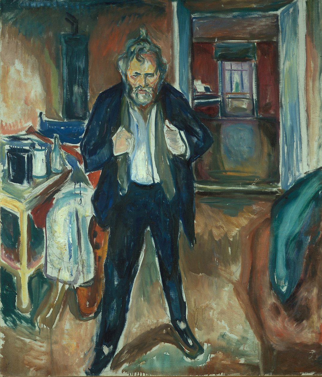 Uykusuz gece. İç Kargaşada Otoportre by Edvard Munch