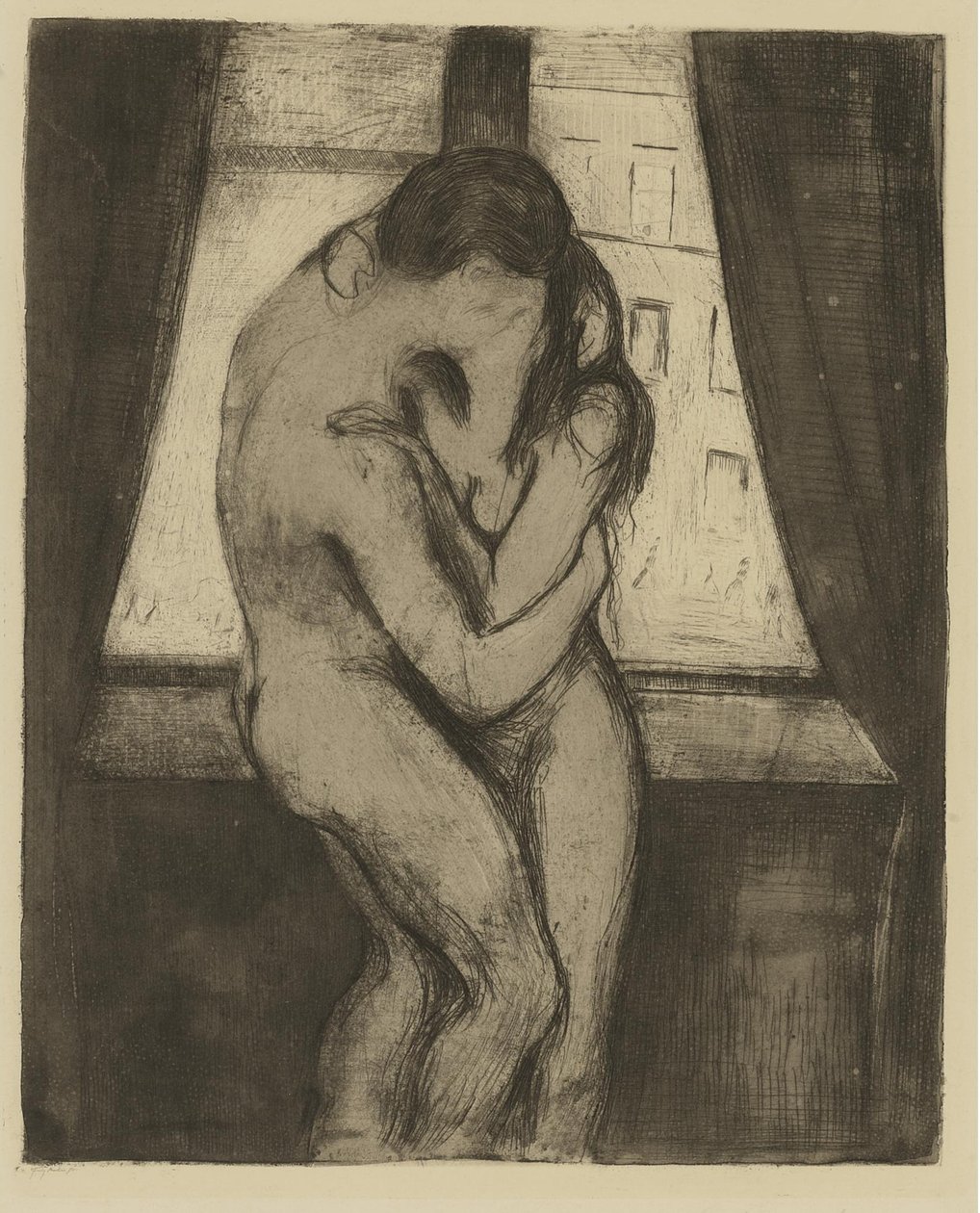 Öpücük, 1895 by Edvard Munch