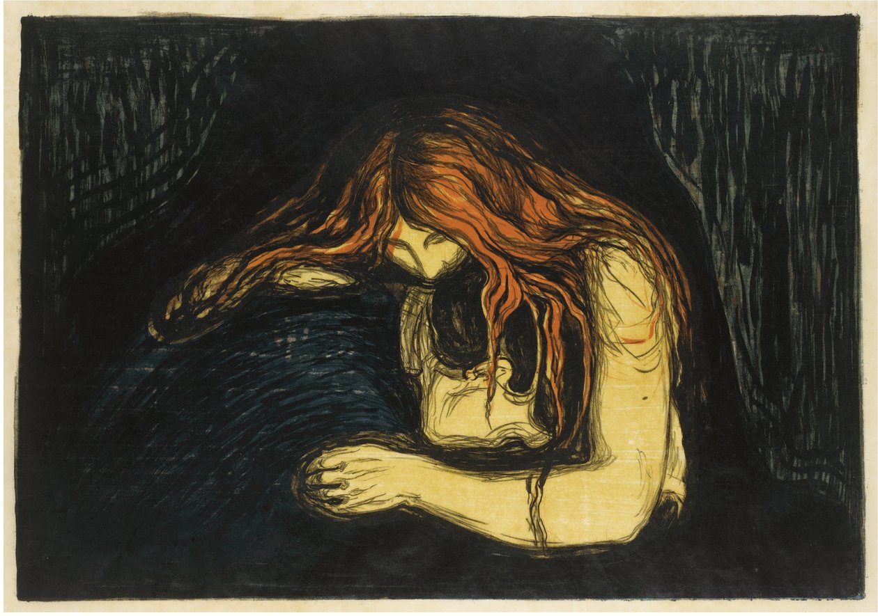 Vampir II, 1895-1900 by Edvard Munch