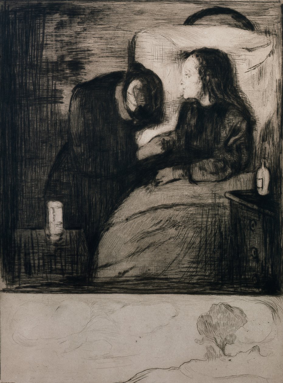 hasta çocuk by Edvard Munch