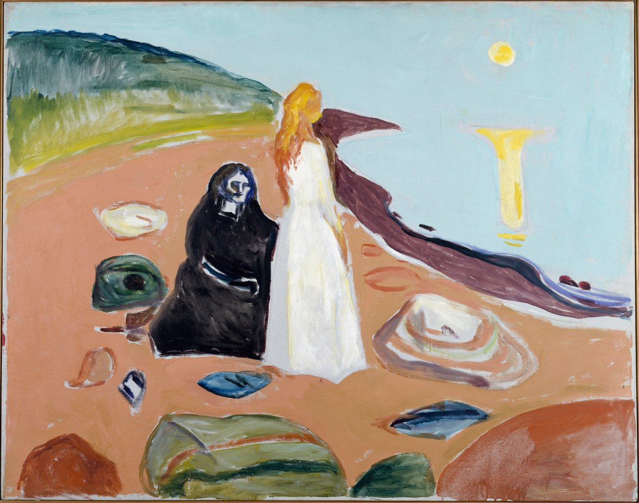 Sahilde İki Kadın (resim, c.1935) by Edvard Munch