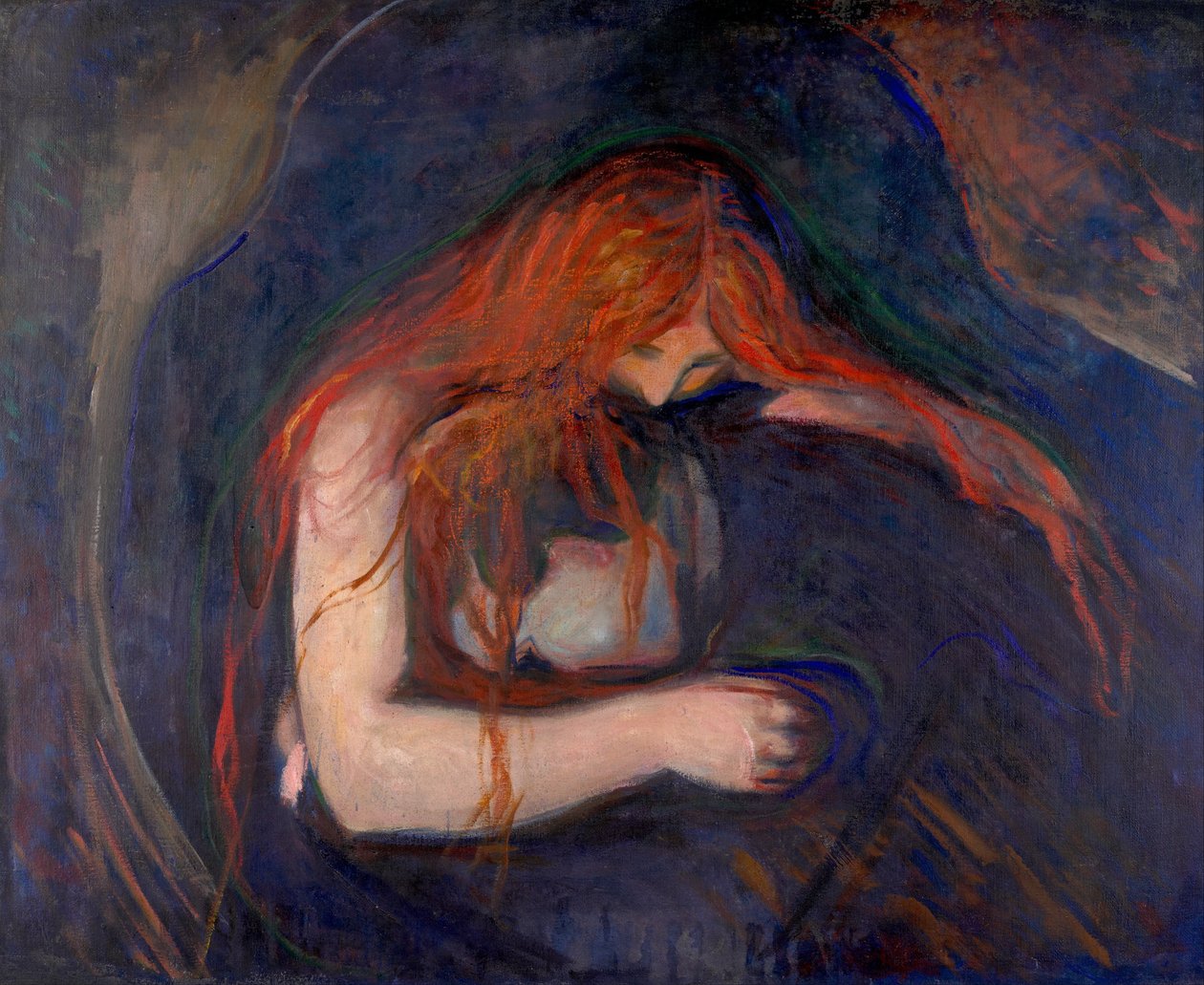 vampir boyama by Edvard Munch