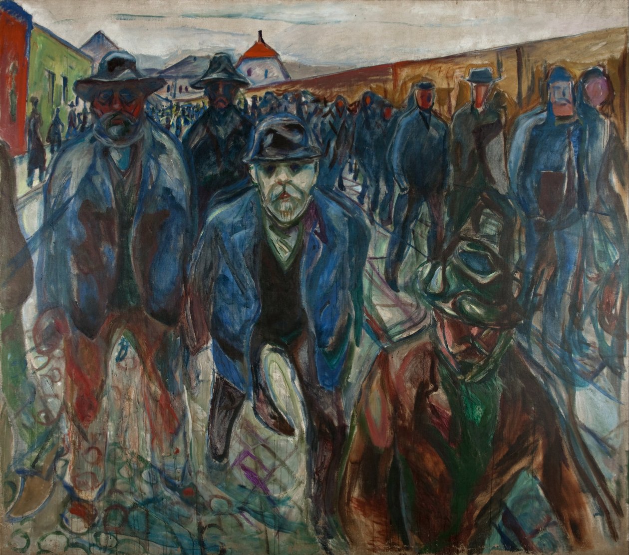 Eve Dönüş Yolundaki İşçiler by Edvard Munch